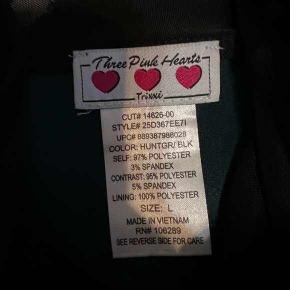 Dark Green Floral Dress - Picture 3 of 3